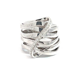 18k White Gold .20ct E VS2 Round Diamond Right Hand Ring 11.7 Gram /22mm Wide